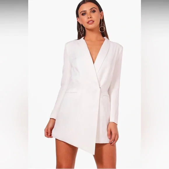 Boohoo Dresses Nwt Boohoo Asymmetric Blazer Dress Petite Size
